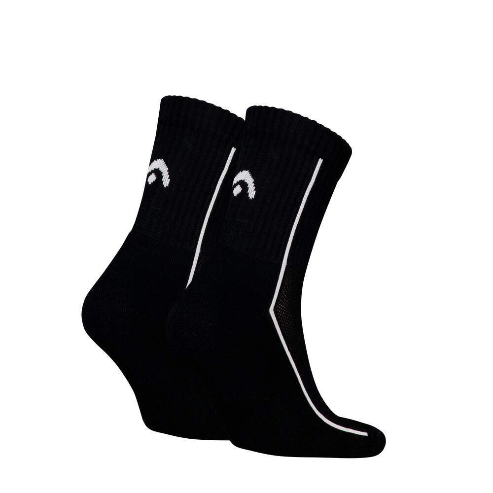 Head Performance Short Crew Tennis Socks (2-Pack, Black)