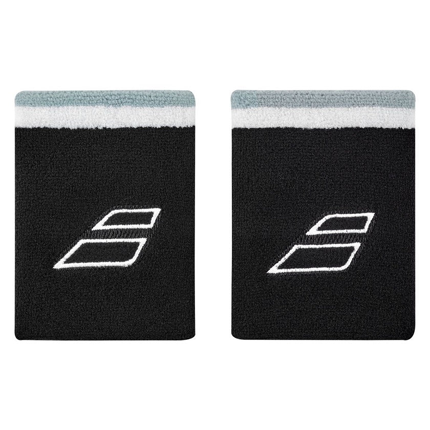 Babolat Terry Jumbo Wristbands (2-Pack, Black/White)