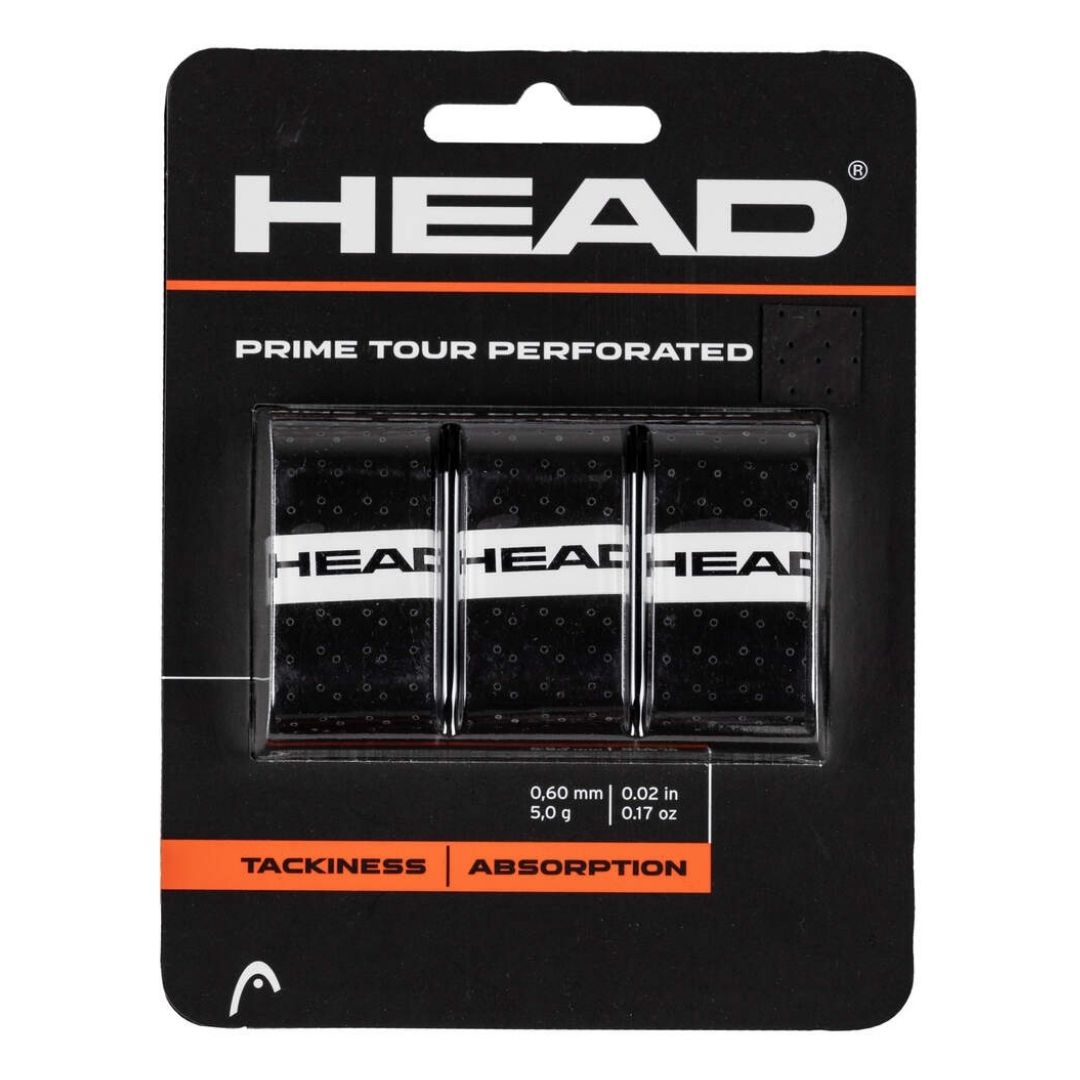 Head Prime Tour Perforated Overgrip (3-Pack, Black)