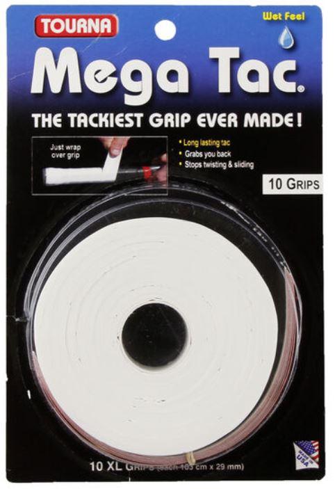 Tourna Mega Tac White 10-Pack Overgrip
