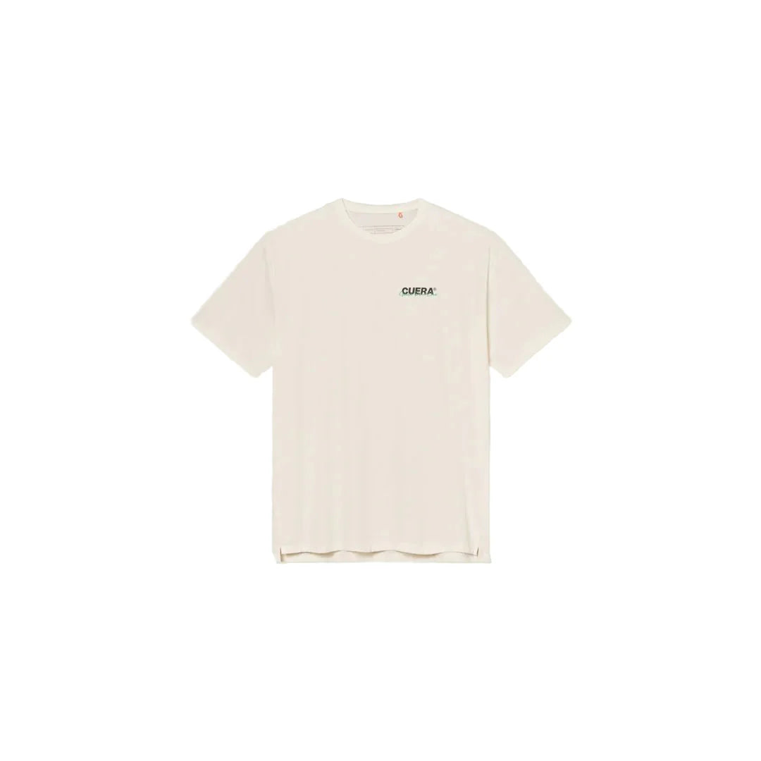 Cuera Active Light Weight T-shirt (Off White w. Navy/Green)