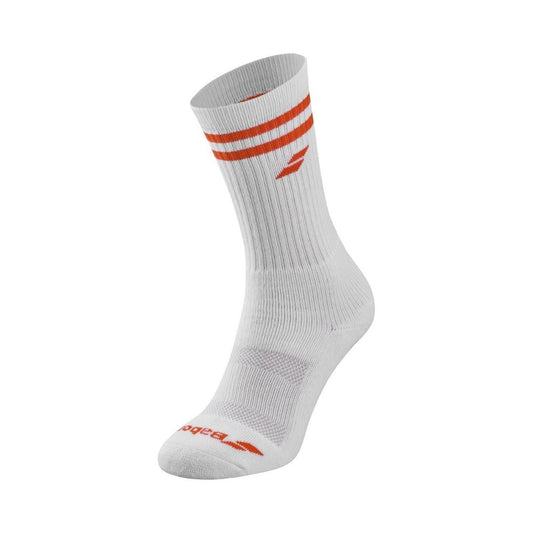 Babolat Team Single Socks Men (White/Cherry Tomato)