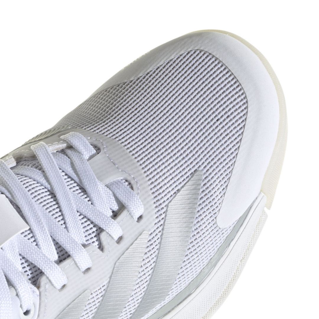 Adidas Crazyquick Boost Women Padel Shoes (Cloud White/Silver Metallic/Zero Metallic)