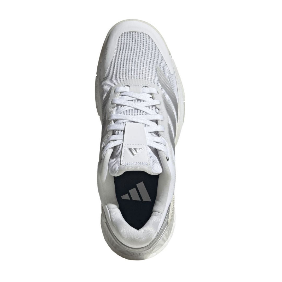Adidas Crazyquick Boost Women Padel Shoes (Cloud White/Silver Metallic/Zero Metallic)