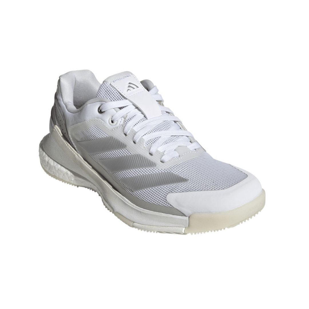Adidas Crazyquick Boost Women Padel Shoes (Cloud White/Silver Metallic/Zero Metallic)