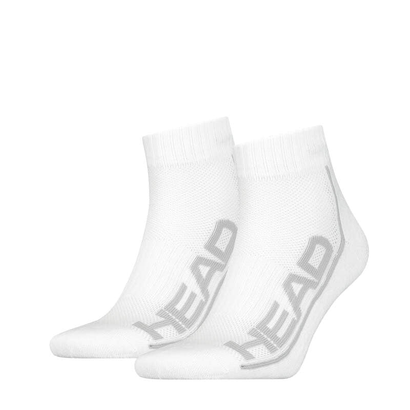 Head Stripe Quarter Socks (2-Pack, White)