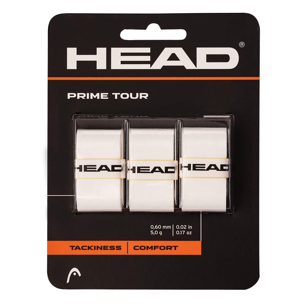 Head Prime Tour Overgrip (3-Pack, White)