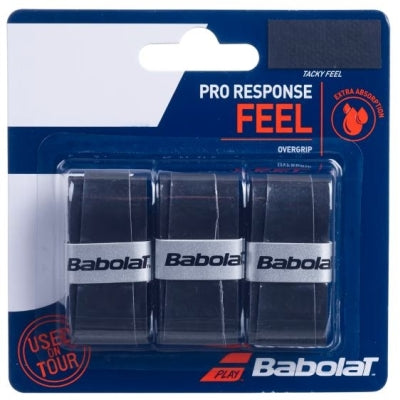 Babolat Pro Response Overgrip (Black, 3-Pack)