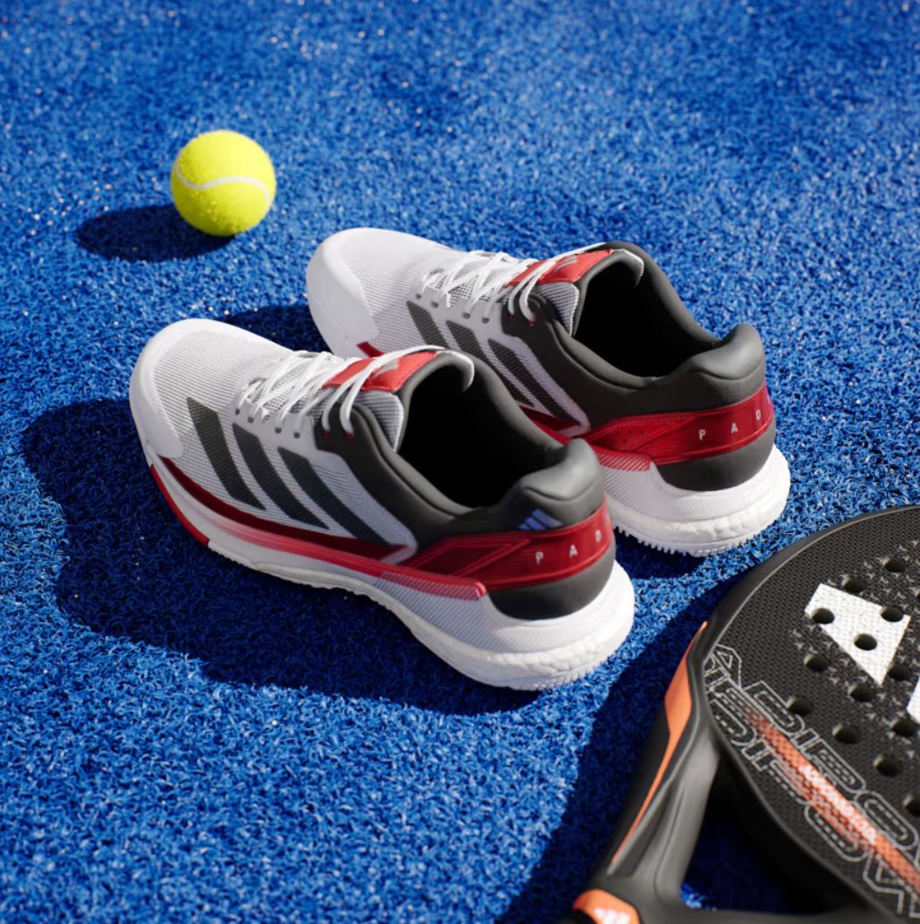 Adidas Crazyquick Boost Padel Shoes (Cloud White/Core Black/Lucid Red) Mypadellife.com Adidas Crazyquick Boost Padel Shoes (Cloud White/Core Black/Lucid Red) Mypadellife.com