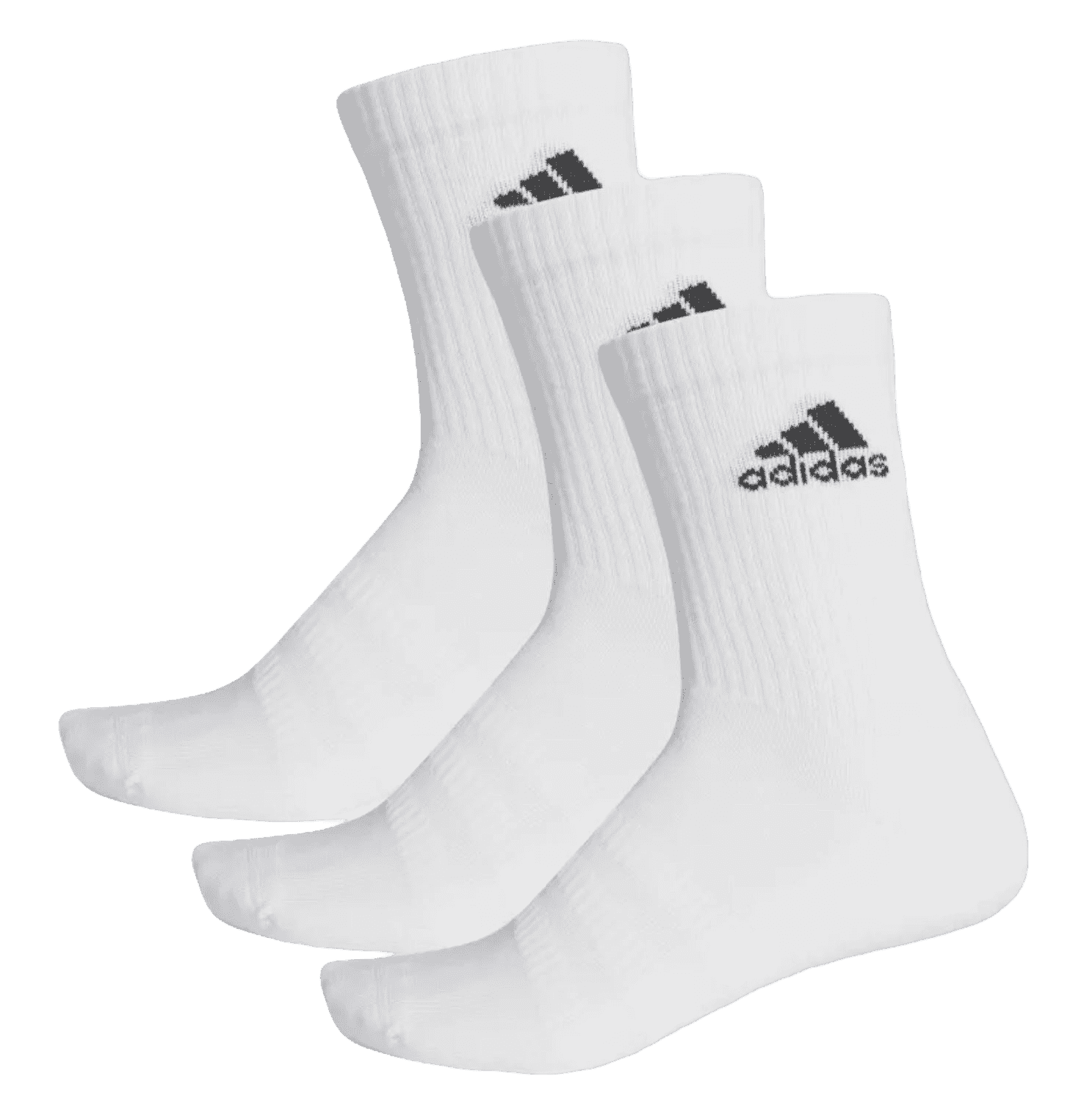 Adidas Cushioned Crew Socks (3-Pack, White) - Mypadellife.com