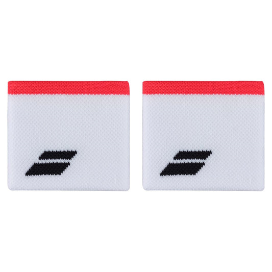 Babolat Logo-Schweißbänder (2er-Pack, Weiß/Strike Red)