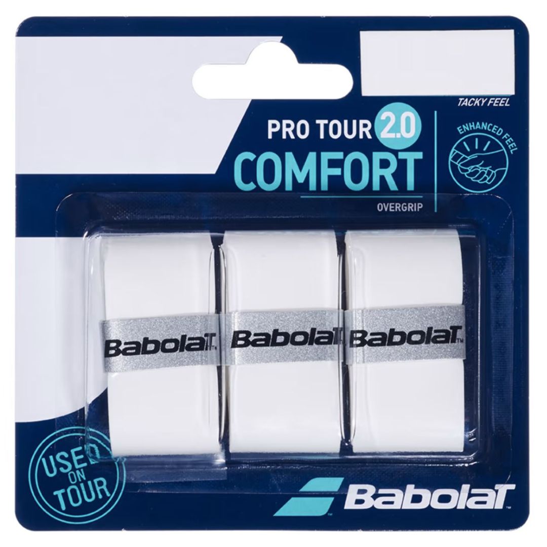 Babolat Pro Tour 2.0 Overgrip (3-Pack, White) padellife