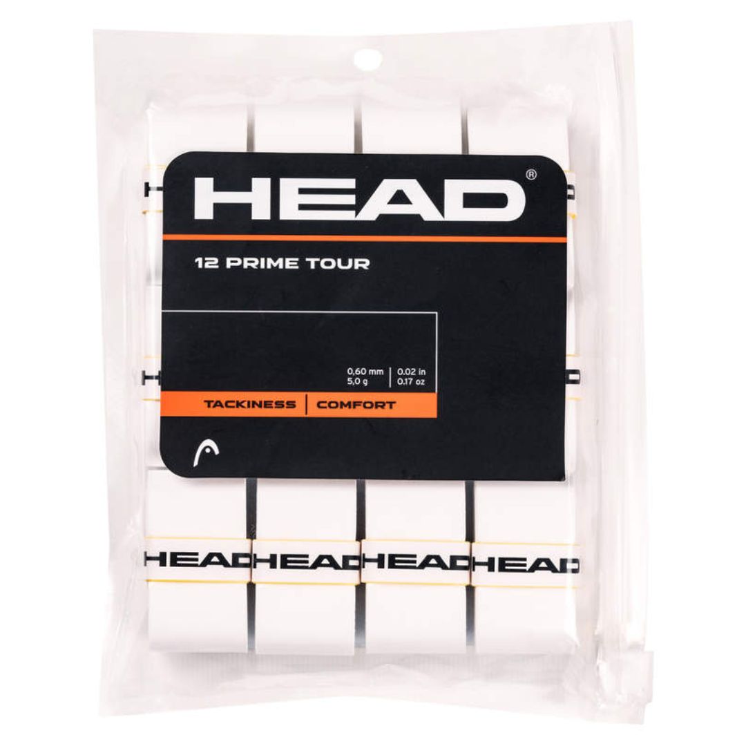 Head Prime Tour Overgrip (12-Pack, White) padellife