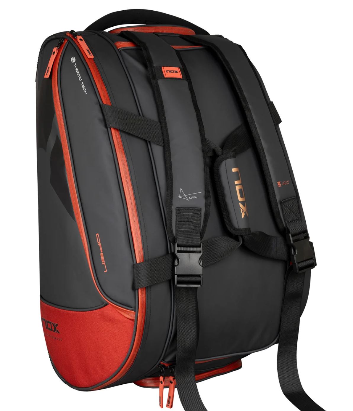 Nox Luxury Open Series Padel Bag (Black/Red) - Mypadellife.com