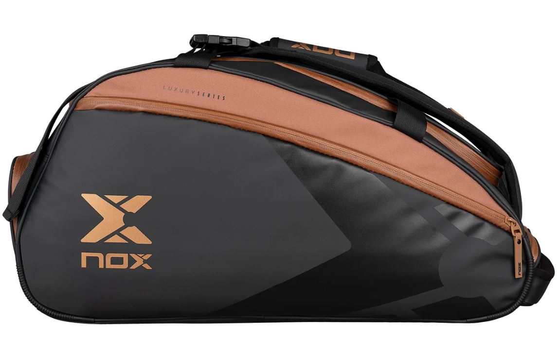 Nox Luxury Open Series Padel Bag (Black/Brown) - Mypadellife.com