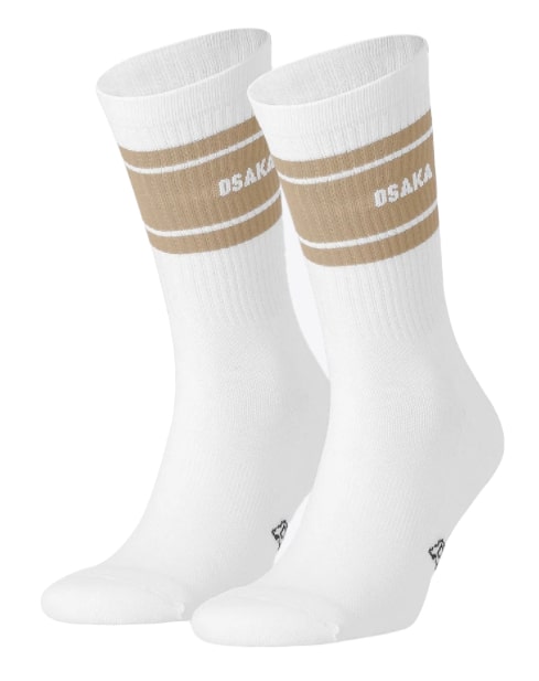 Osaka Socks 2-pack (White/Brown) - Mypadellife.com