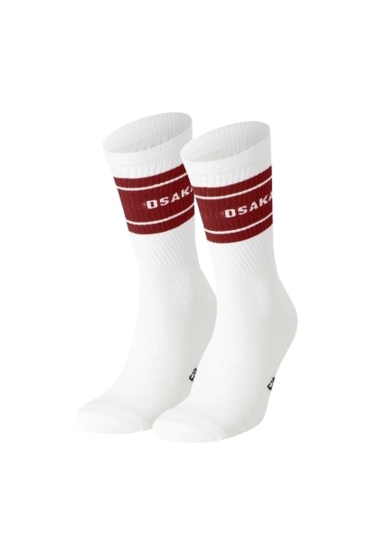 Osaka Socks 2-pack (White/Merlot-Maroon) - Mypadellife.com