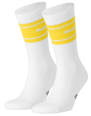 Osaka Socks 2-pack (White/Yellow) - Mypadellife.com