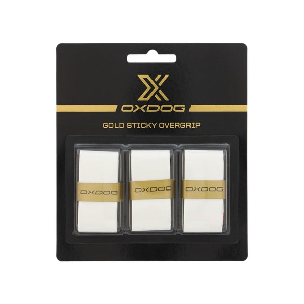 Oxdog Gold Sticky Overgrips (3-Pack, White)