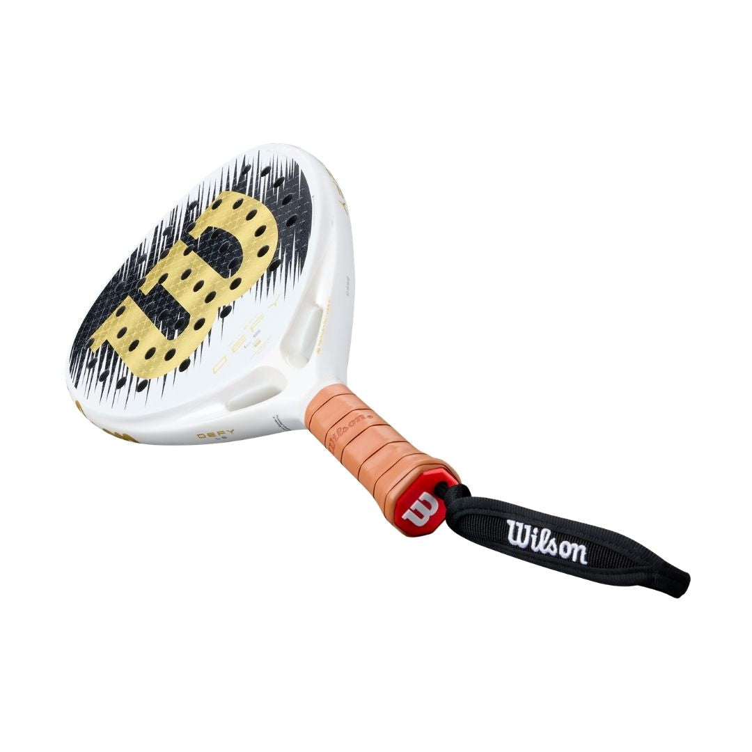 Wilson Defy LS V1 SE Padel Racket White Black Gold