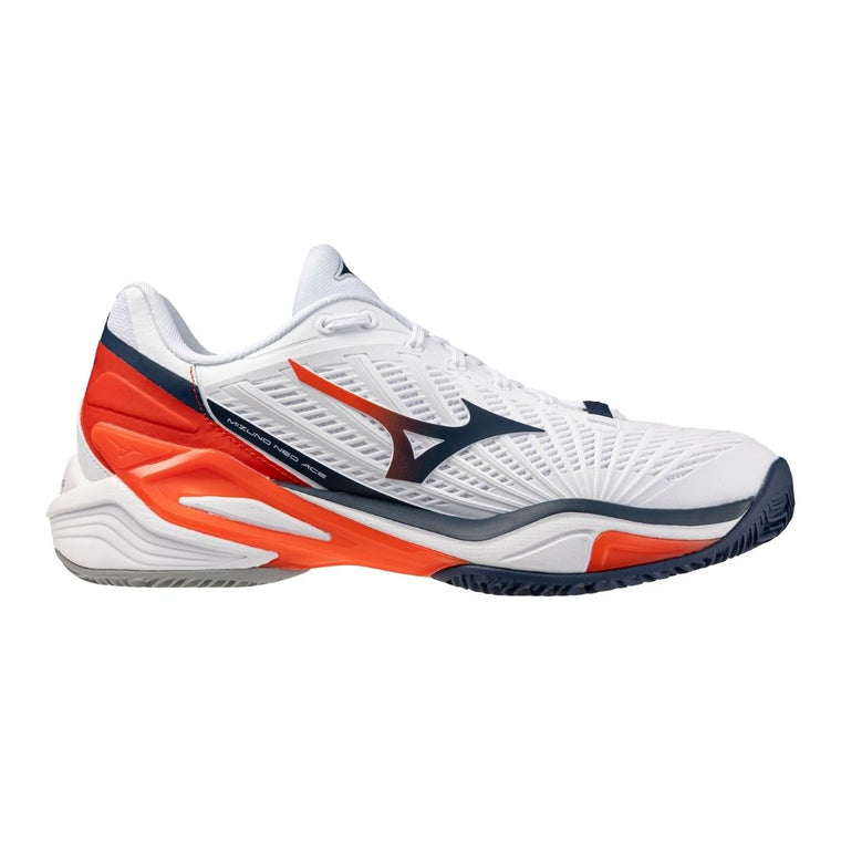 Mizuno Neo Ace CC shoes in white, blue and orange