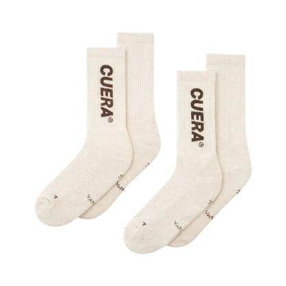 Cuera Padel Socks (2-Pack, Off-White/Dark Brown)