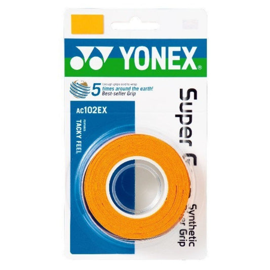 Yonex Wet Super Grap (3-Pack, Orange)