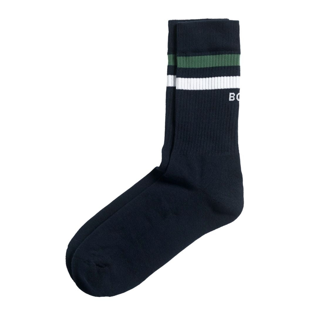Björn Borg Classic Crew Sock (3-Pack, White/Green/Navy Blue)