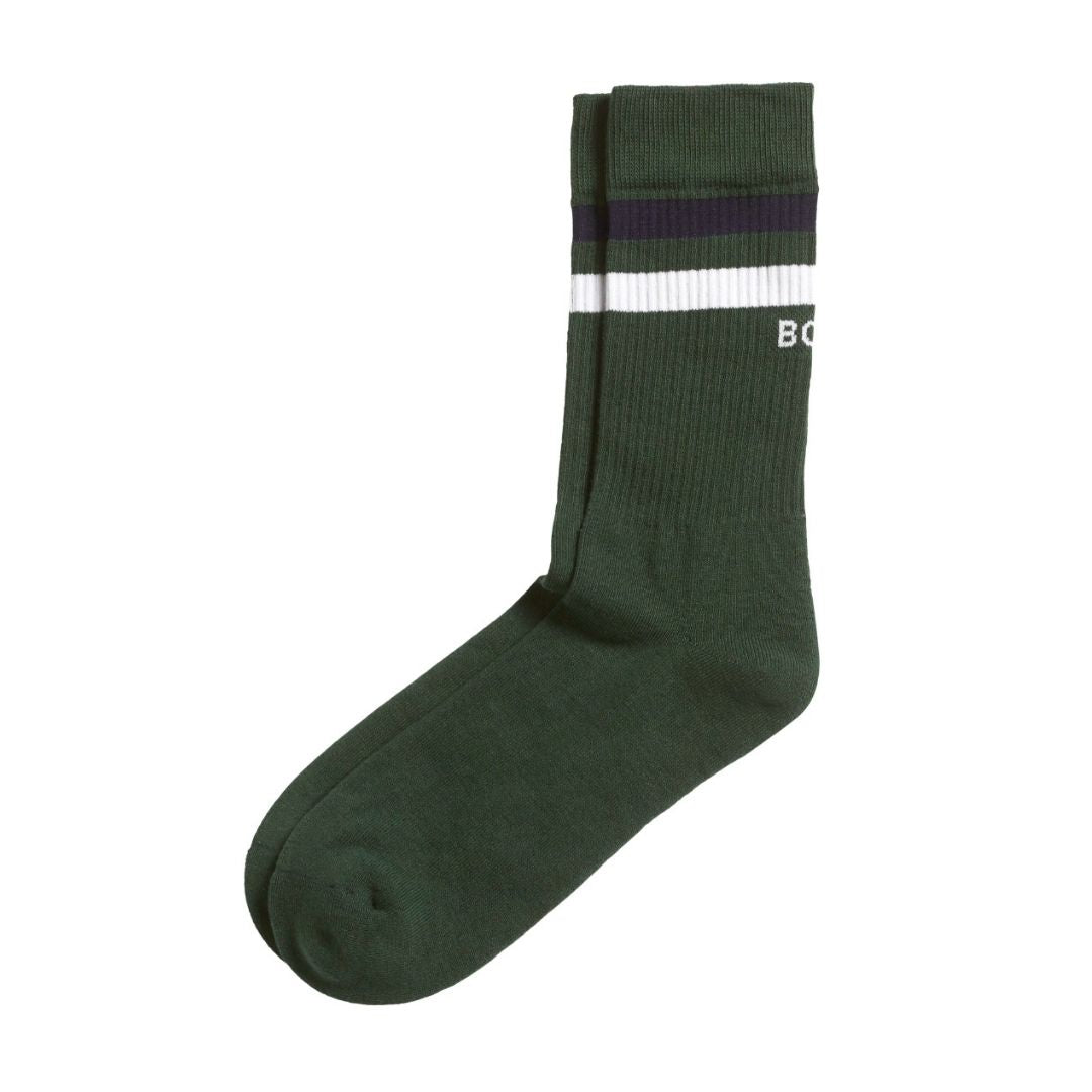 Björn Borg Classic Crew Sock (3-Pack, White/Green/Navy Blue)