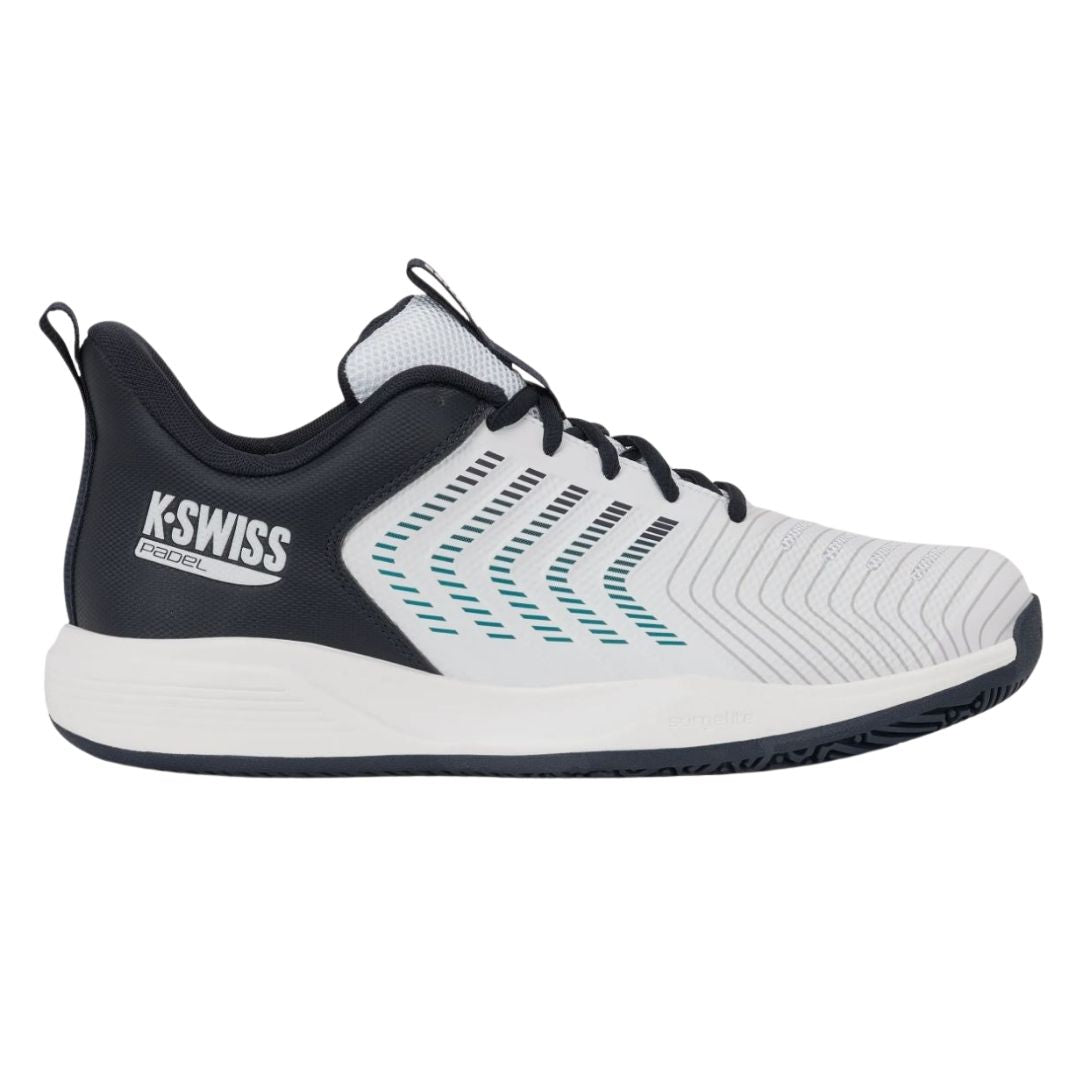 K-Swiss Ultrashot Light Padel Shoes (White/Carbon/Baltic)