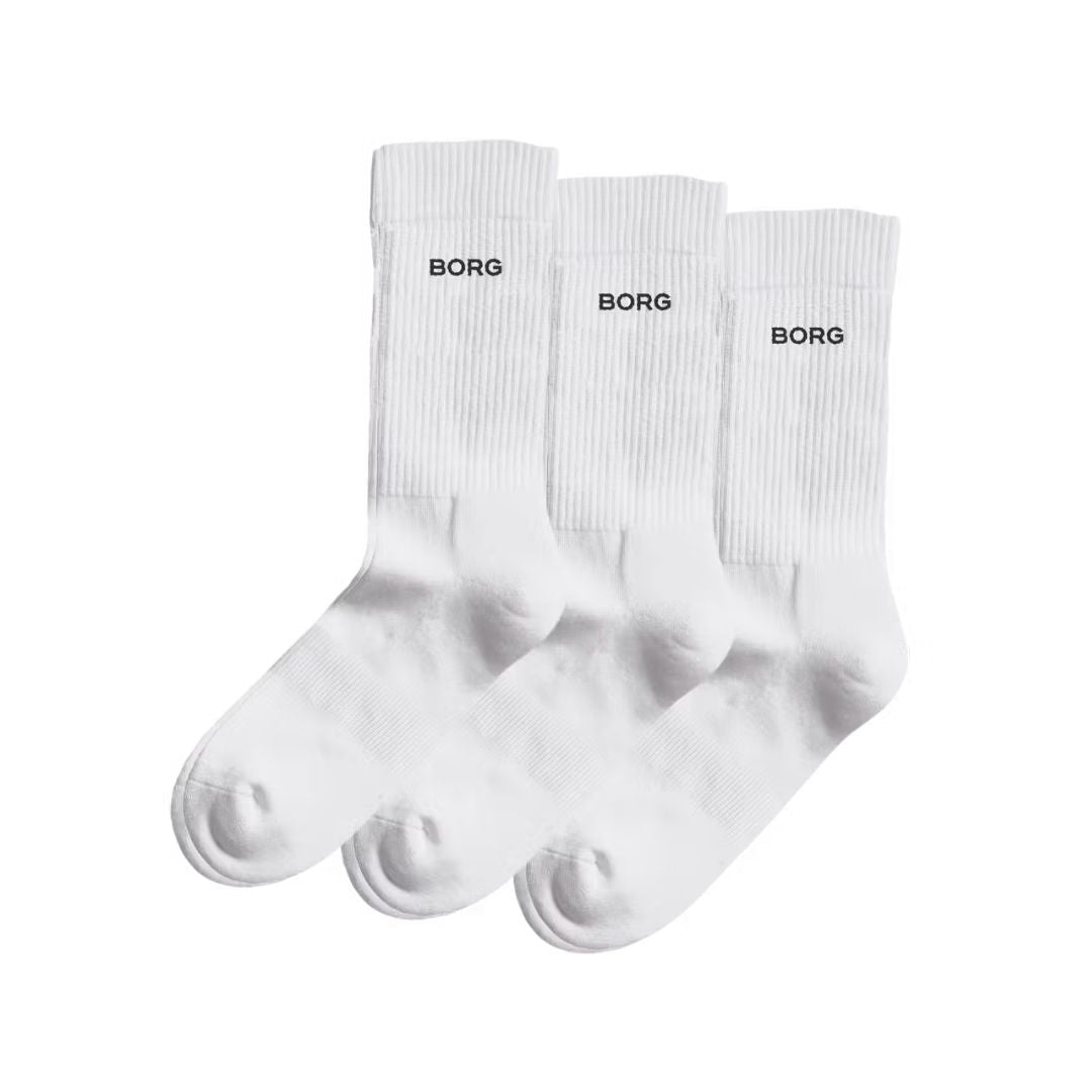 Björn Borg Essential Crew Socks (3-Pack, White)