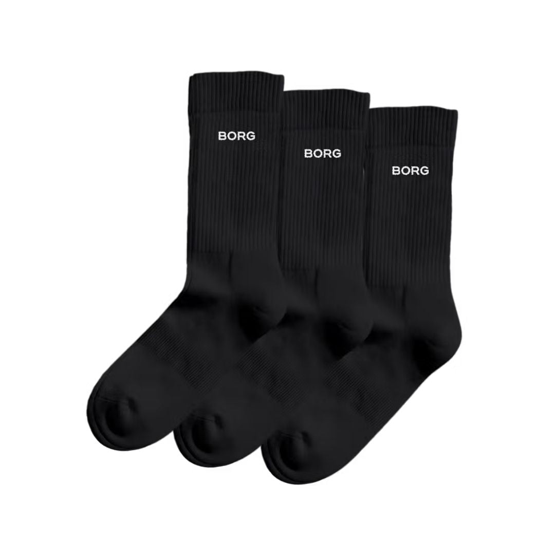 Björn Borg Essential Crew Socks (3-Pack, Black)