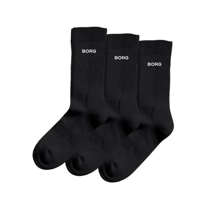 Björn Borg Essential Crew Socks (3-Pack, Black)