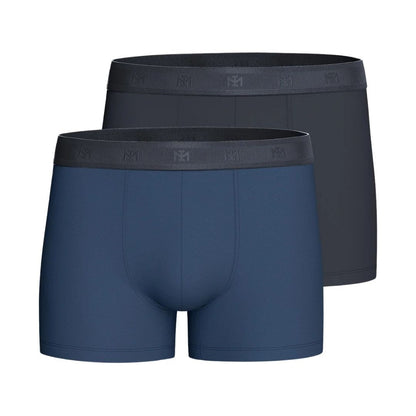 Impetus Plain Boxer Shorts (2-Pack, Blue+Navy Blue)