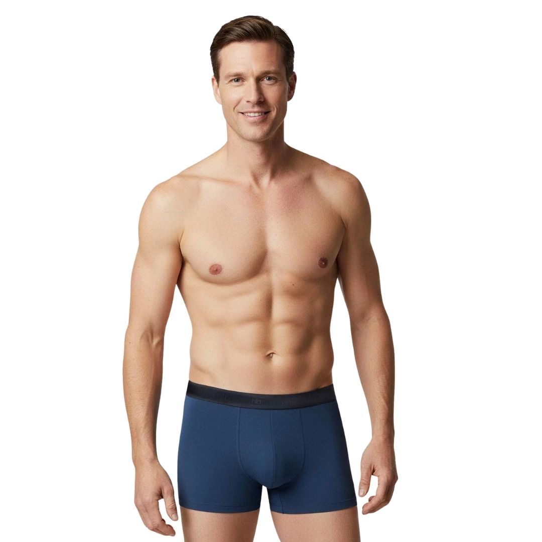 Impetus Plain Boxer Shorts (2-Pack, Blue+Navy Blue)