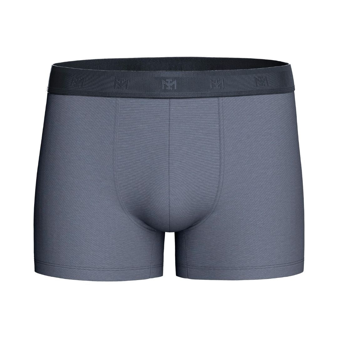 Impetus Plain Boxer Shorts (2-Pack, Grey+Navy Blue)