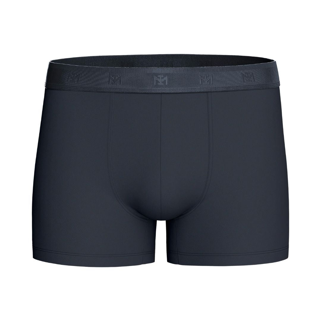 Impetus Plain Boxer Shorts (2-Pack, Grey+Navy Blue)