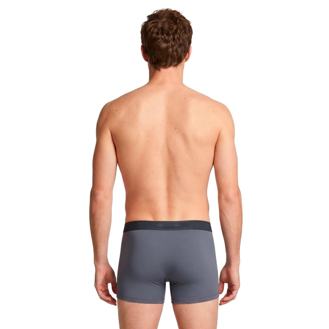 Impetus Plain Boxer Shorts (2-Pack, Grey+Navy Blue)