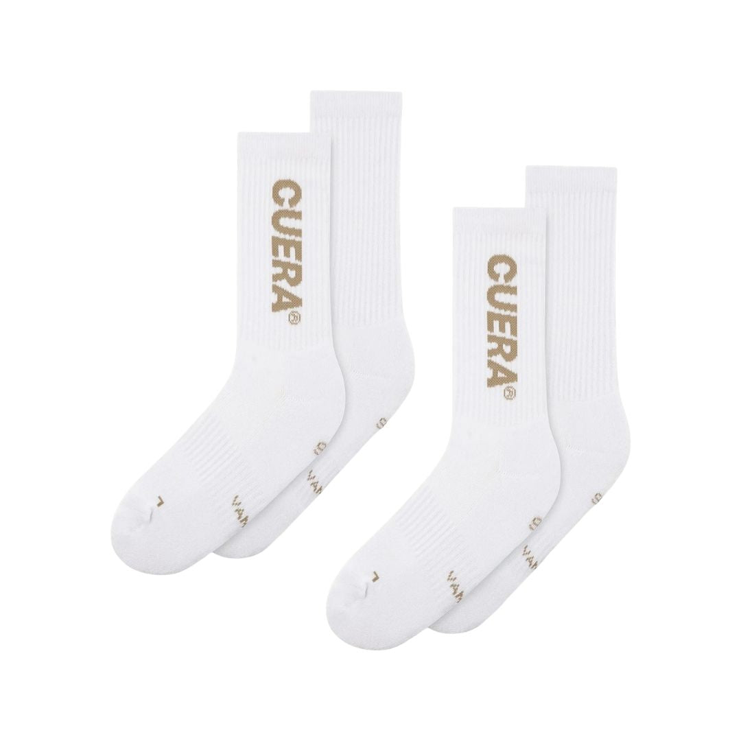 Cuera Padel Socks (2-pack, White/Walnut)