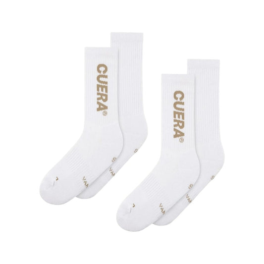 Cuera Padel Socks (2-pack, White/Walnut)