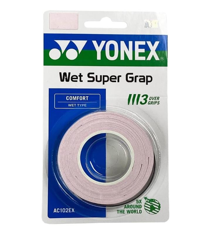 Yonex Wet Super Grap (3-pack, Mist Pink)