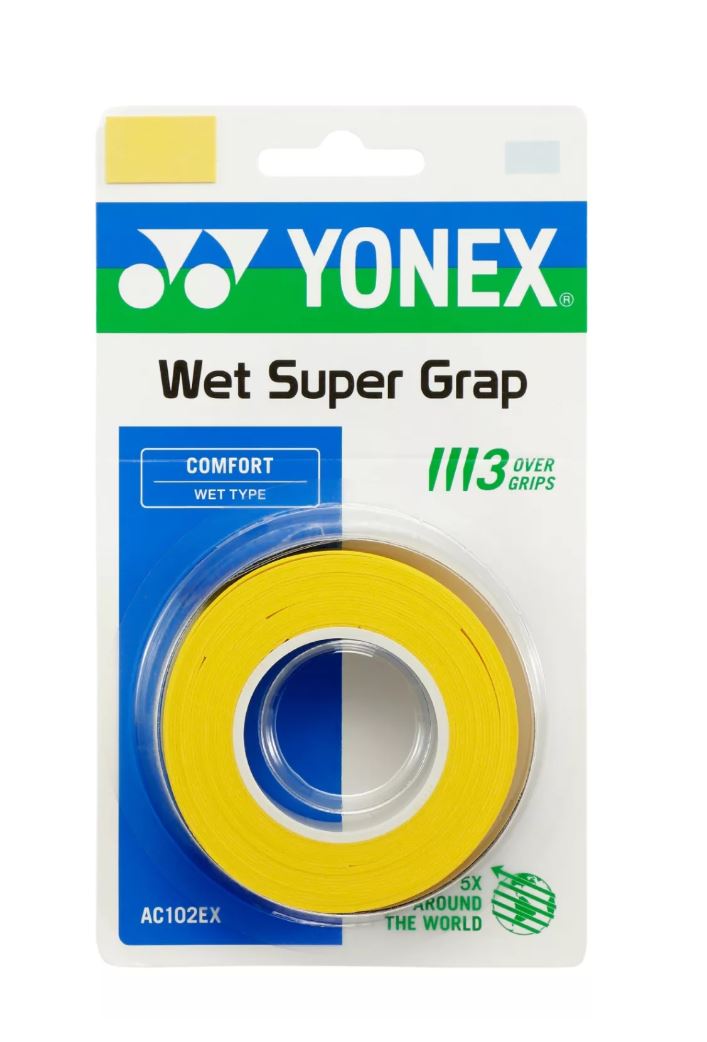 Yonex Wet Super Grap (3-pack, Yellow)