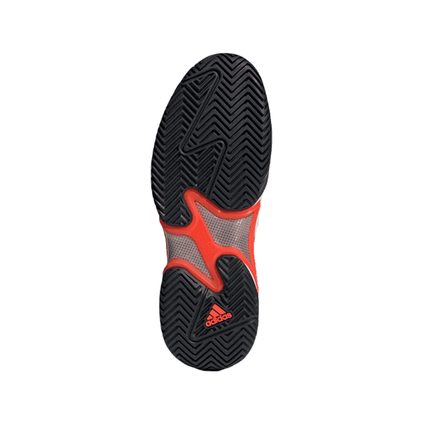 Adidas Barricade AC Padelschuhe (Herren, Weiß/Schwarz/Orange)