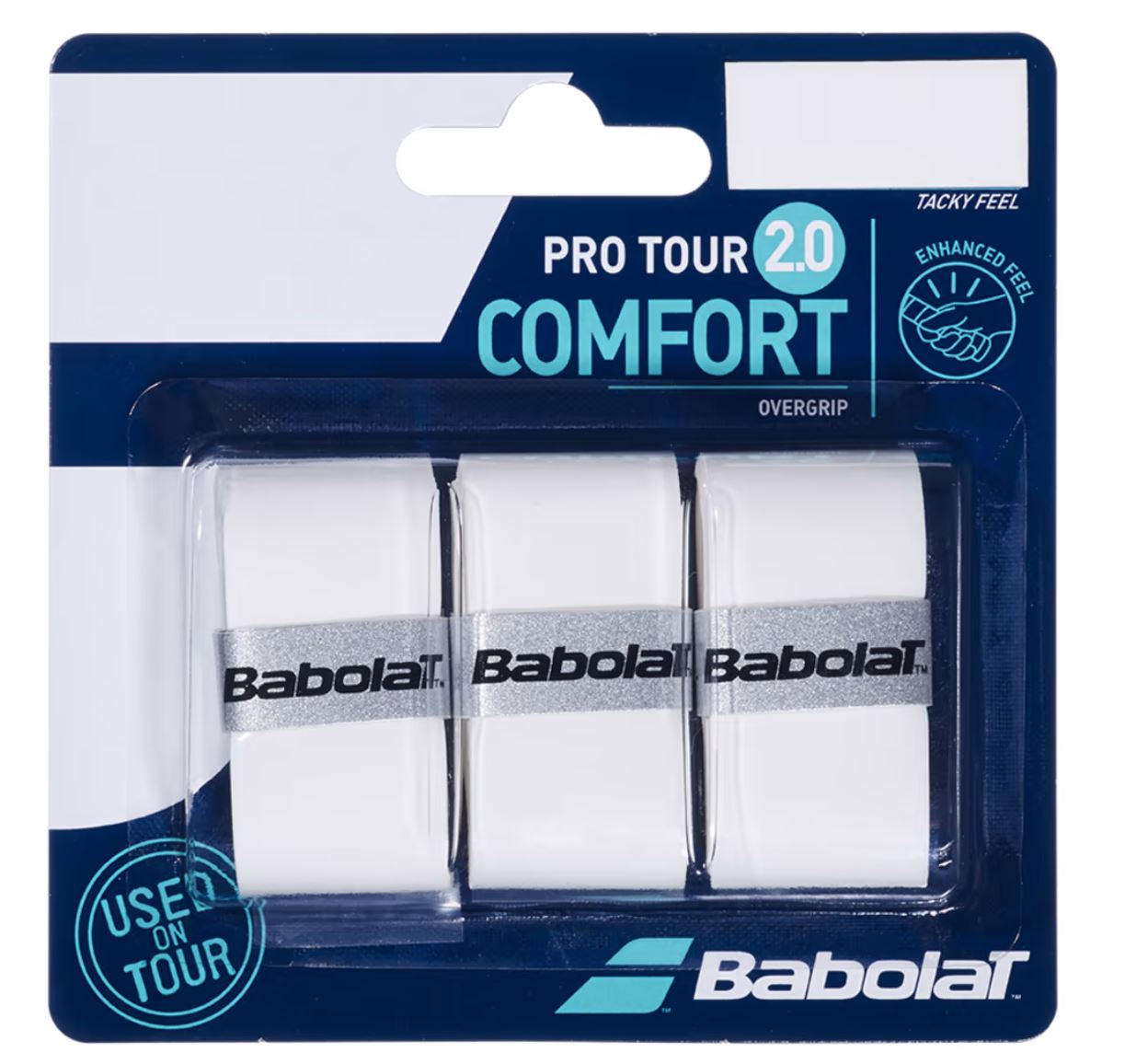 Babolat Pro Tour 2.0 Overgrip (3er-Pack, Weiß)