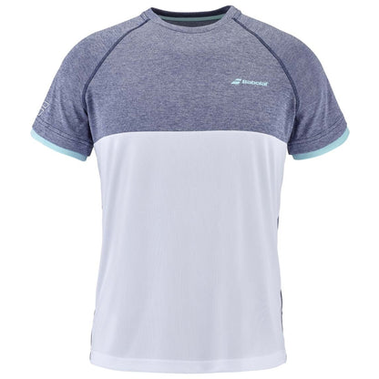 Babolat Play Crew Neck T-shirt (White/Blue Hthr)