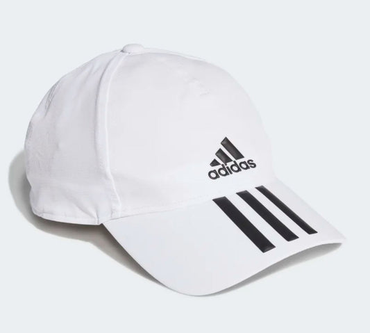 Adidas 3-Streifen-Baseballkappe (weiß)