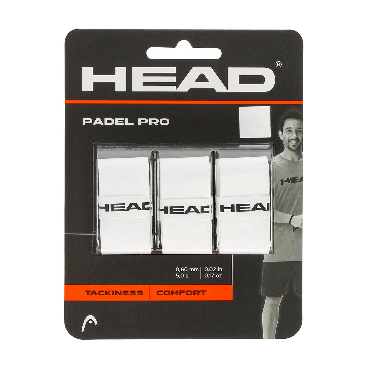 Head Padel Pro Overgrip (3-Pack, White)