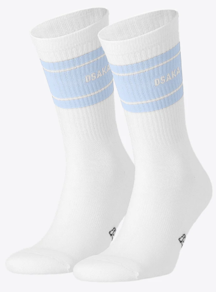 Osaka Socks 2-pack (White/Light Blue)