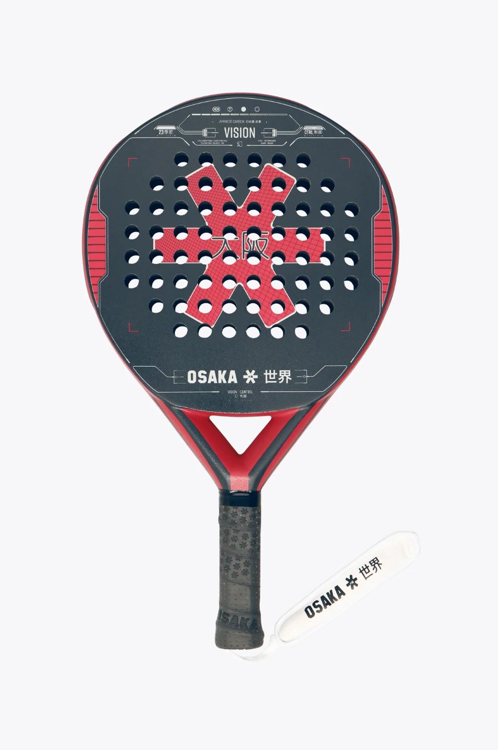 Osaka Vision Control 2023 Padelbat (Charcoal/Maroon)