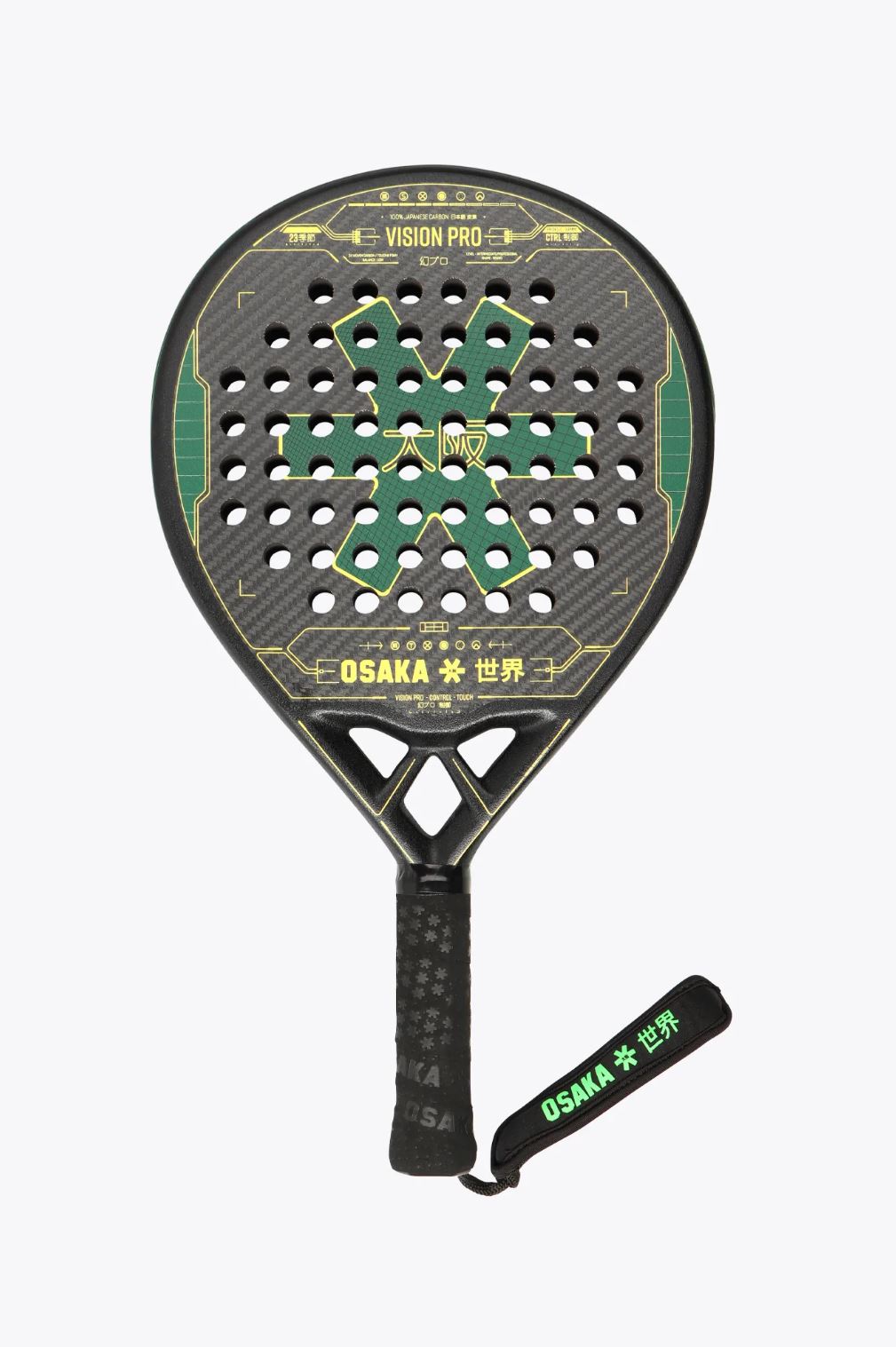 Osaka Vision Pro Control Touch 2023 Padel Racket (Green/Yellow)